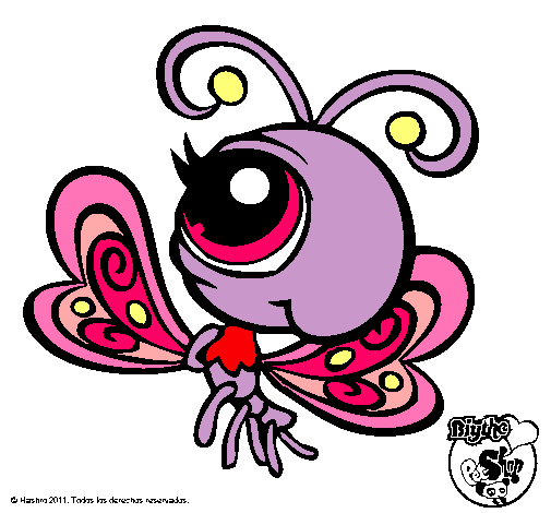 Dibujo Mariposa Littlest Pet Shop 2 pintado por pari