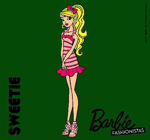 Dibujo Barbie Fashionista 6 pintado por florangima