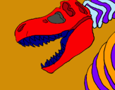 Dibujo Esqueleto tiranosaurio rex pintado por mojarroide