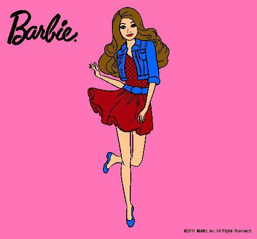 Dibujo Barbie informal pintado por florangima