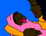 Dibujo Madre con su bebe II pintado por Esther06