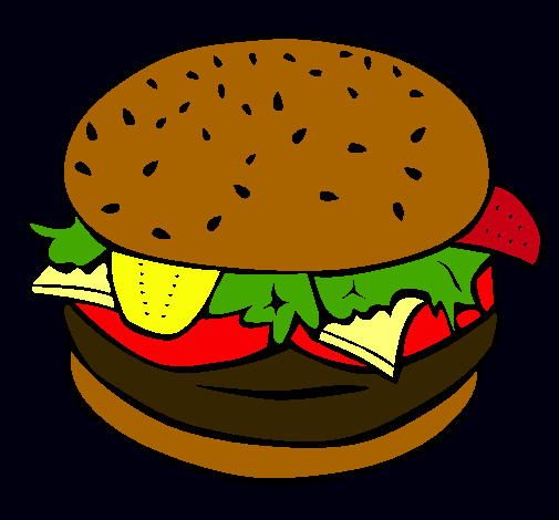 Dibujo Hamburguesa completa pintado por Danuu