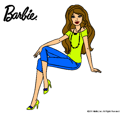 Dibujo Barbie moderna pintado por florangima