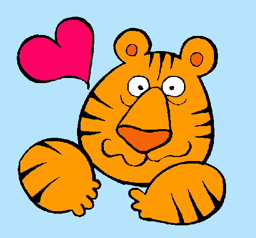 Dibujo Tigre loco de amor pintado por Yoovi