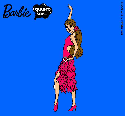 Dibujo Barbie flamenca pintado por florangima