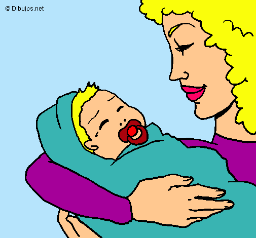 Dibujo Madre con su bebe II pintado por Yoovi