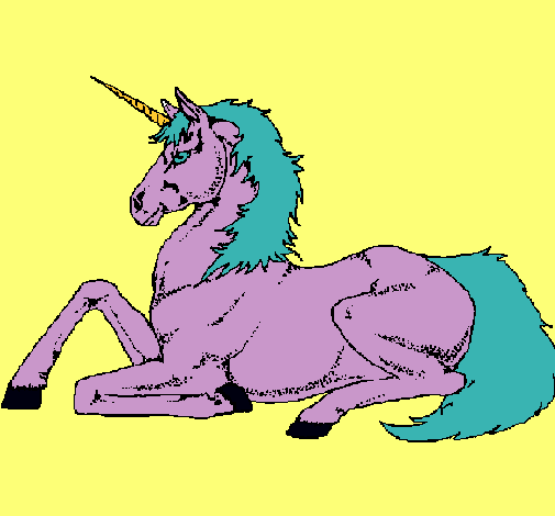 Dibujo Unicornio sentado pintado por ailensita