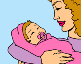 Dibujo Madre con su bebe II pintado por ali00