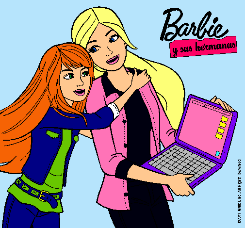 Dibujo El nuevo portátil de Barbie pintado por Nerea98