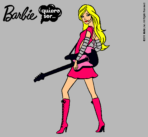 Dibujo Barbie la rockera pintado por encarna