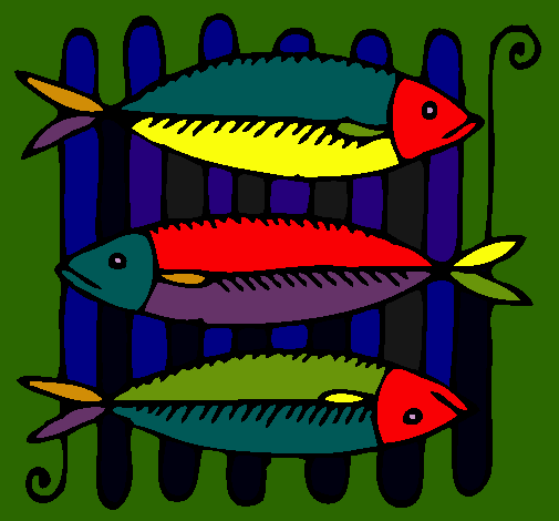 Dibujo Pescado a la brasa pintado por marlaa