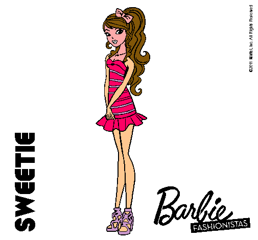 Dibujo Barbie Fashionista 6 pintado por molita