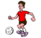 Dibujo Jugador de fútbol pintado por monosilabas