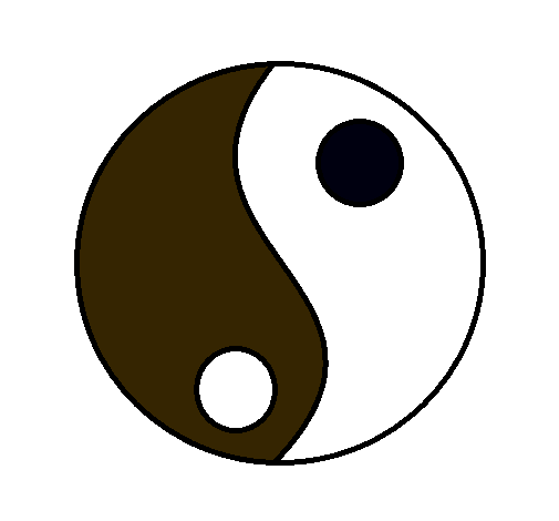 Dibujo Yin y yang pintado por cacota