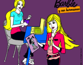 Dibujo Barbie y su hermana merendando pintado por ggtrgg8ot8s4