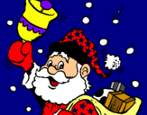 Dibujo Santa Claus y su campana pintado por Nora9
