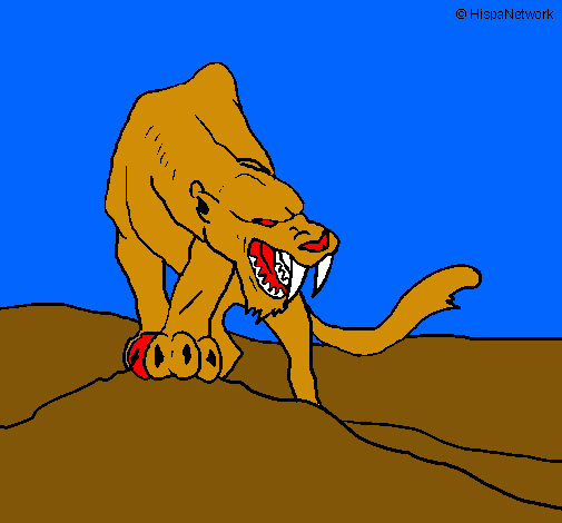 Dibujo Tigre con afilados colmillos pintado por jrluisb