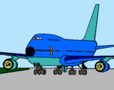 Dibujo Avión en pista pintado por seba74