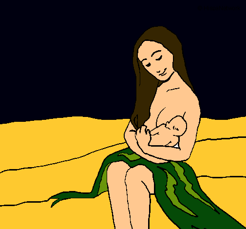 Dibujo Madre con su bebe pintado por Julianna40