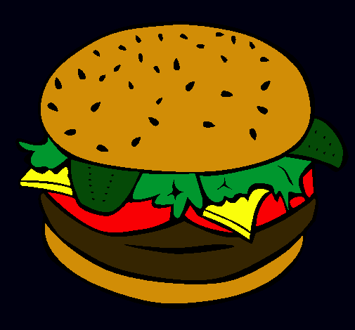 Dibujo Hamburguesa completa pintado por jositO 