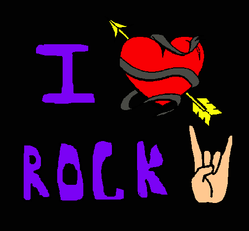 Dibujo I love rock pintado por hatsiri
