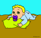 Dibujo Bebe jugando pintado por bebe1