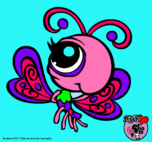 Dibujo Mariposa Littlest Pet Shop 2 pintado por B-E-P