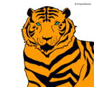 Dibujo Tigre pintado por plumita