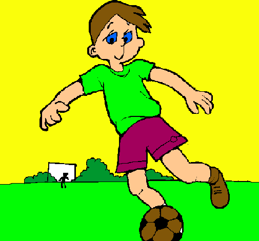 Dibujo Jugar a fútbol pintado por pablino