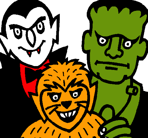 Dibujo Personajes Halloween pintado por lau30