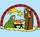 Dibujo Pesebre de navidad pintado por magcrisda