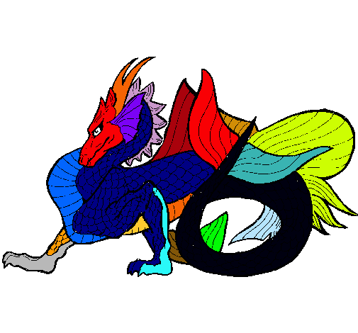 Dibujo Dragón de mar pintado por lau30