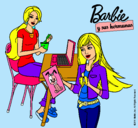 Dibujo Barbie y su hermana merendando pintado por angmiam