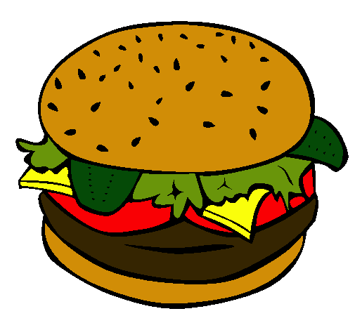 Dibujo Hamburguesa completa pintado por nutripeza