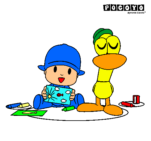 Dibujo Pocoyó y Pato pintado por mipe_10