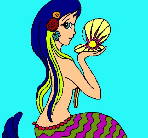 Dibujo Sirena y perla pintado por sarpo3344