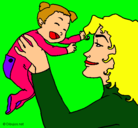 Dibujo Madre con su bebe pintado por palcam