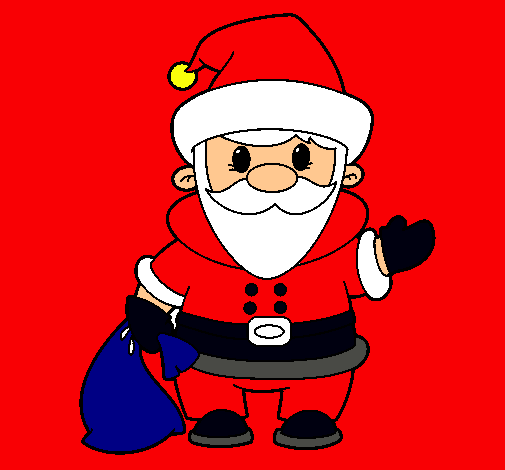 Dibujo Papa Noel 4 pintado por 4444444444