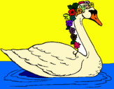 Dibujo Cisne con flores pintado por sarita9