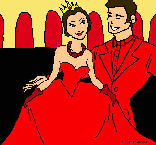 Dibujo Princesa y príncipe en el baile pintado por Julianna40