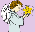 Dibujo Ángel y estrella pintado por tiban