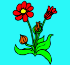 Dibujo Flores pintado por apachoncita