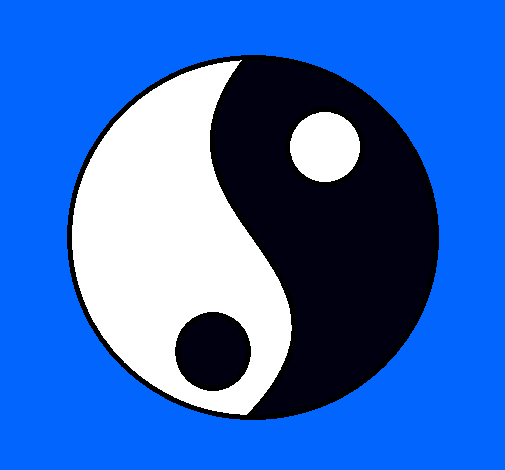 Dibujo Yin y yang pintado por mundo346