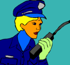 Dibujo Policía con el walkie pintado por Esther06