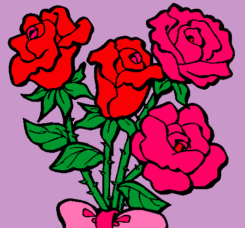 Dibujo Ramo de rosas pintado por TIGRELUNA1