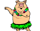 Dibujo Cerdo hawaiano pintado por AiiNhOiTaH
