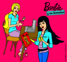 Dibujo Barbie y su hermana merendando pintado por Sofia-Bmanga