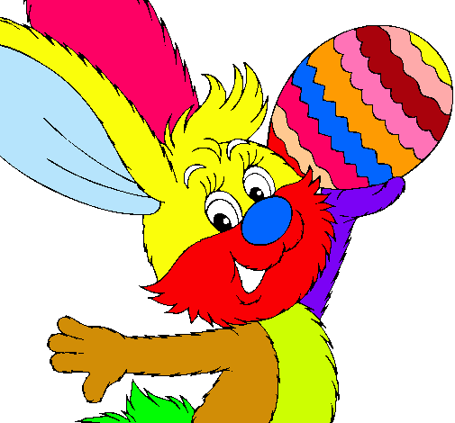 Dibujo Conejo y huevo de pascua II pintado por lau30