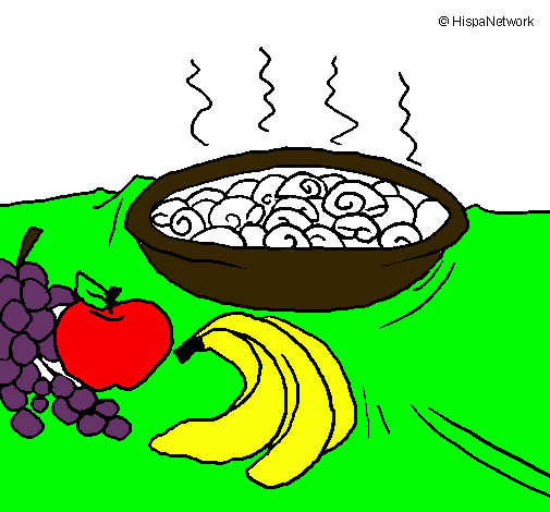Dibujo Fruta y caracoles a la cazuela pintado por MatiasIsr