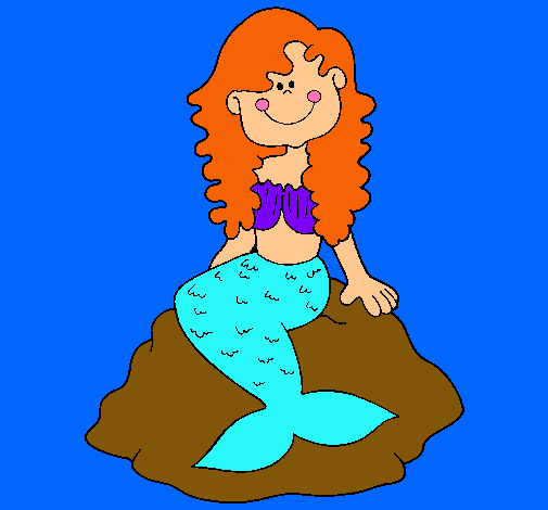 Dibujo Sirena sentada en una roca pintado por danaesol